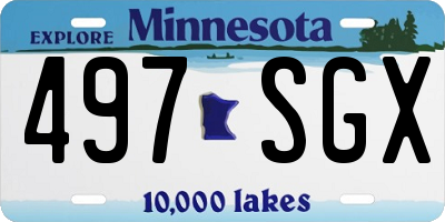 MN license plate 497SGX