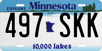 MN license plate 497SKK