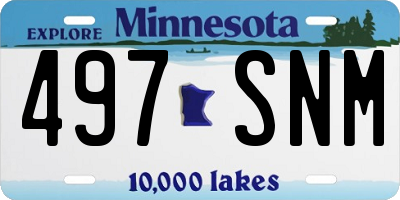 MN license plate 497SNM