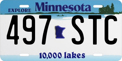 MN license plate 497STC