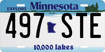MN license plate 497STE