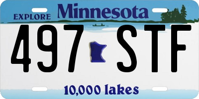 MN license plate 497STF