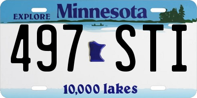 MN license plate 497STI