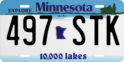 MN license plate 497STK
