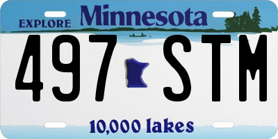 MN license plate 497STM