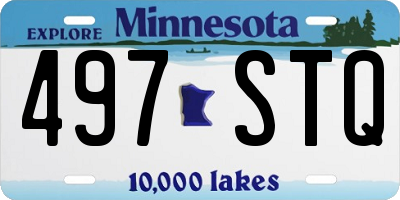 MN license plate 497STQ