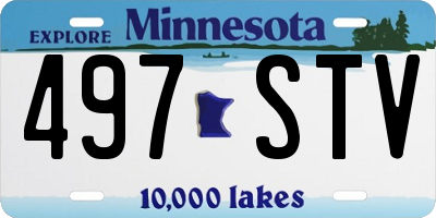 MN license plate 497STV