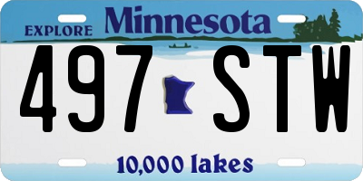 MN license plate 497STW