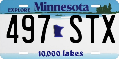MN license plate 497STX
