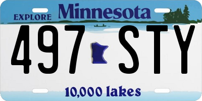 MN license plate 497STY