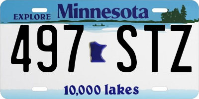 MN license plate 497STZ