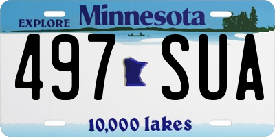 MN license plate 497SUA