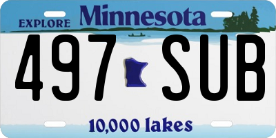 MN license plate 497SUB