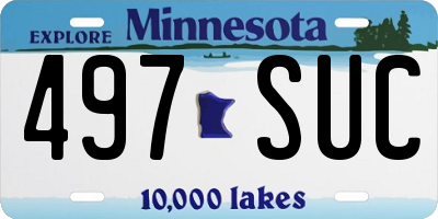 MN license plate 497SUC