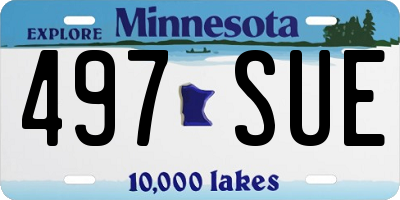 MN license plate 497SUE