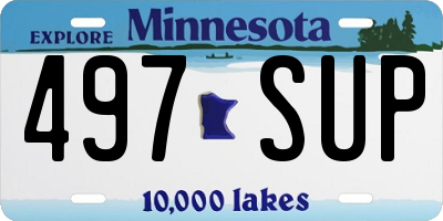 MN license plate 497SUP