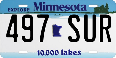 MN license plate 497SUR