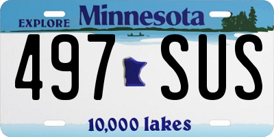 MN license plate 497SUS