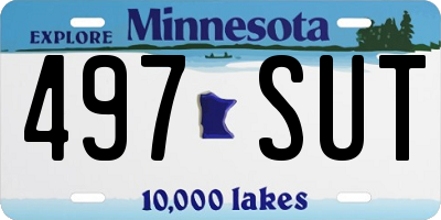 MN license plate 497SUT