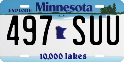 MN license plate 497SUU