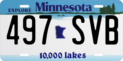 MN license plate 497SVB