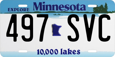 MN license plate 497SVC