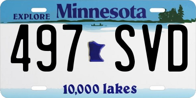 MN license plate 497SVD