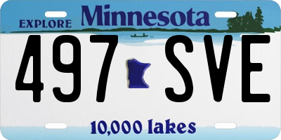 MN license plate 497SVE