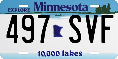 MN license plate 497SVF