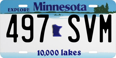 MN license plate 497SVM