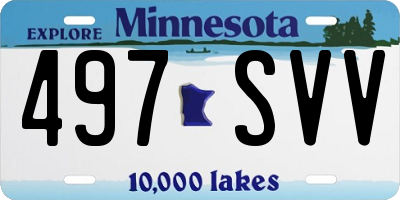MN license plate 497SVV
