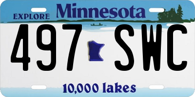 MN license plate 497SWC