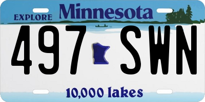 MN license plate 497SWN