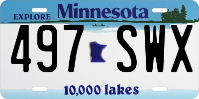 MN license plate 497SWX