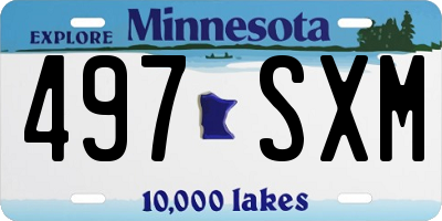 MN license plate 497SXM