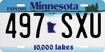 MN license plate 497SXU