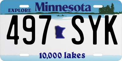 MN license plate 497SYK