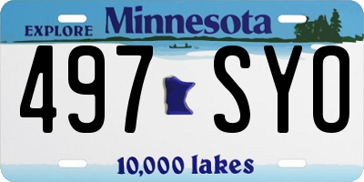 MN license plate 497SYO