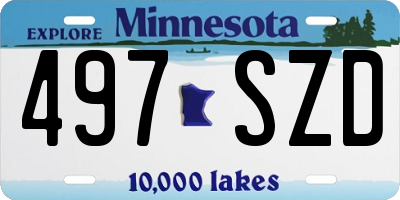 MN license plate 497SZD