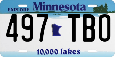 MN license plate 497TBO