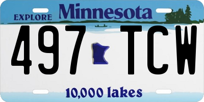 MN license plate 497TCW