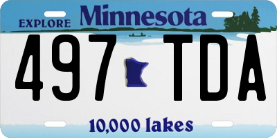 MN license plate 497TDA