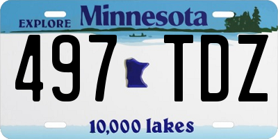 MN license plate 497TDZ