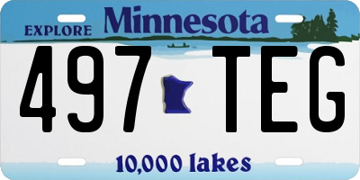MN license plate 497TEG