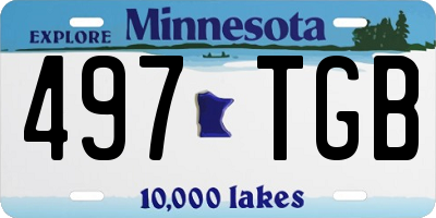 MN license plate 497TGB