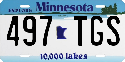 MN license plate 497TGS