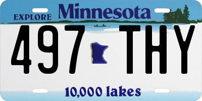 MN license plate 497THY
