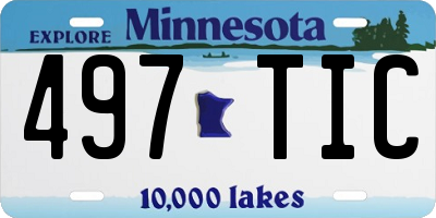 MN license plate 497TIC