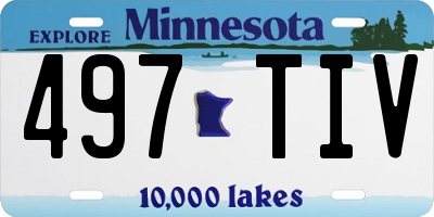 MN license plate 497TIV
