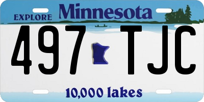 MN license plate 497TJC